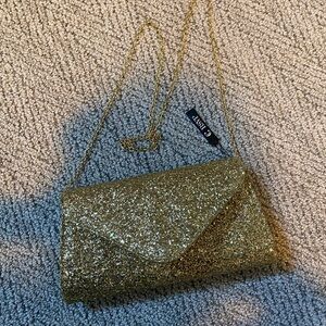 NWT glitter clutch